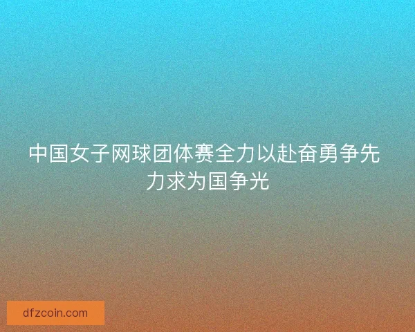 中国女子网球团体赛全力以赴奋勇争先 力求为国争光