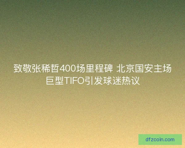 致敬张稀哲400场里程碑 北京国安主场巨型TIFO引发球迷热议